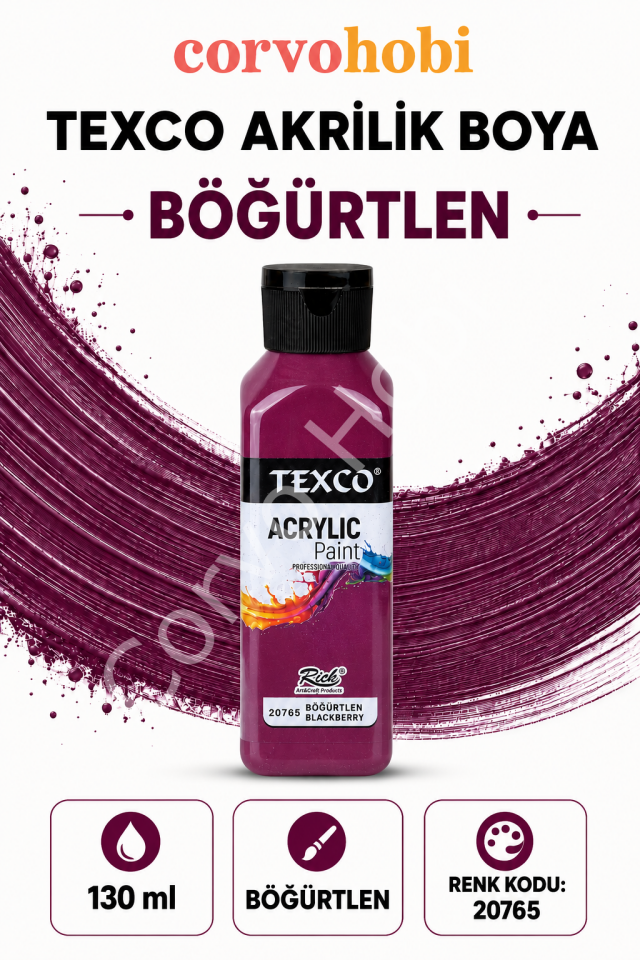 TEXCO AKRİLİK BOYA 130 ML - BÖĞÜRTLEN