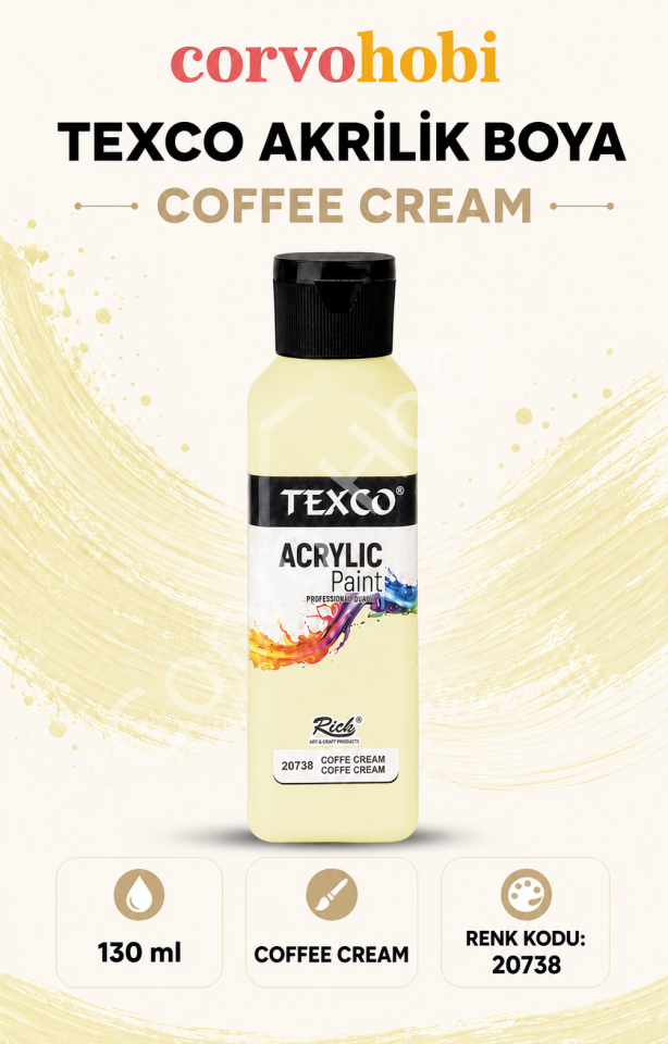 TEXCO AKRİLİK BOYA 130 ML - COFFY CREAM