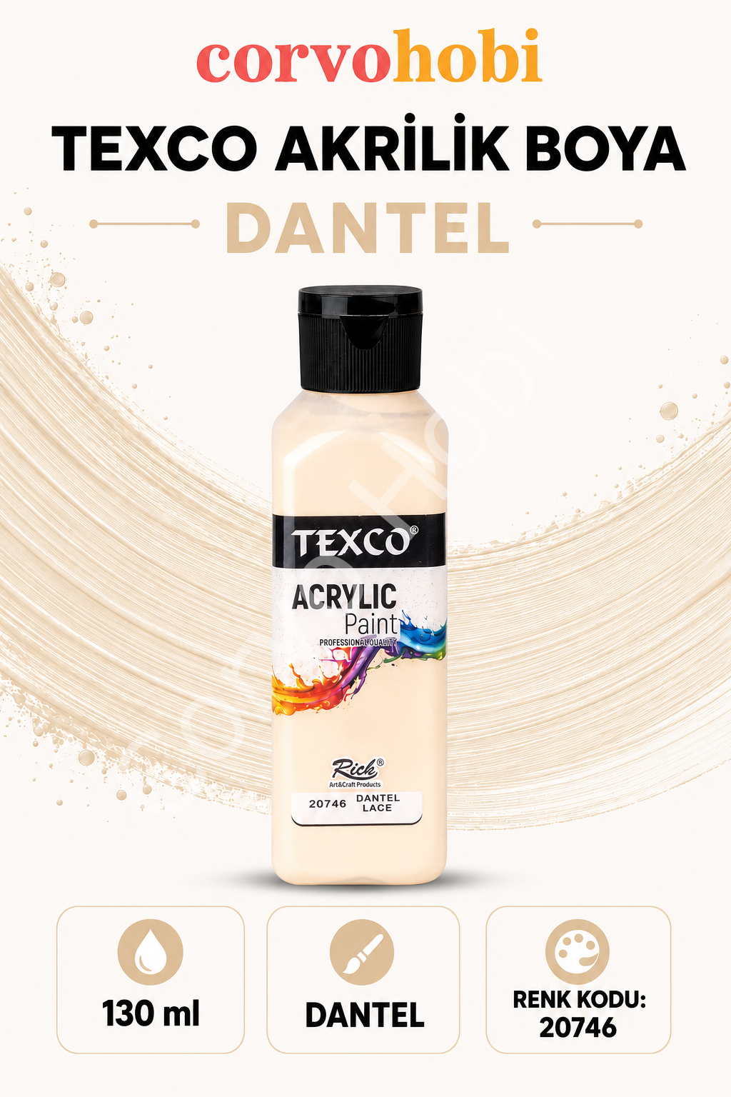 TEXCO AKRİLİK BOYA 130 ML - DANTEL