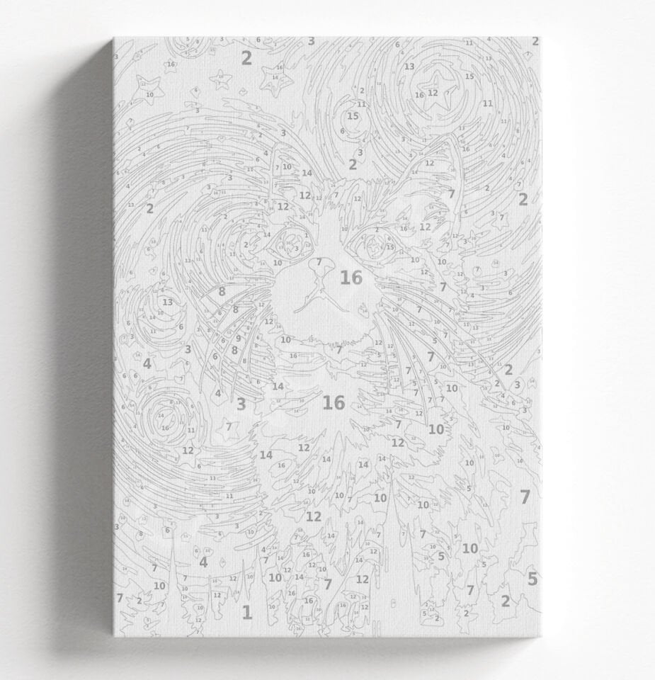 YILDIZLI TURUNCU KEDİ - SAYILARLA BOYAMA SETİ