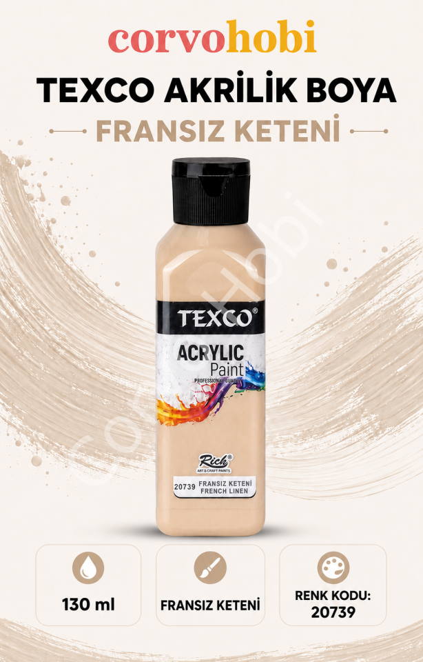TEXCO AKRİLİK BOYA 130 ML - FRANSIZ KETENİ