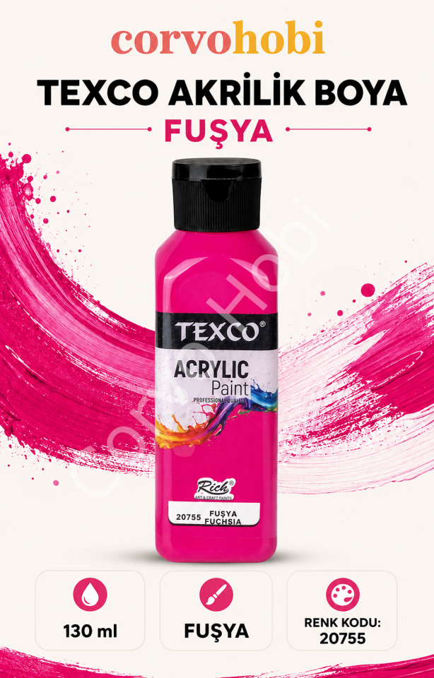 TEXCO AKRİLİK BOYA 130 ML - FUŞYA