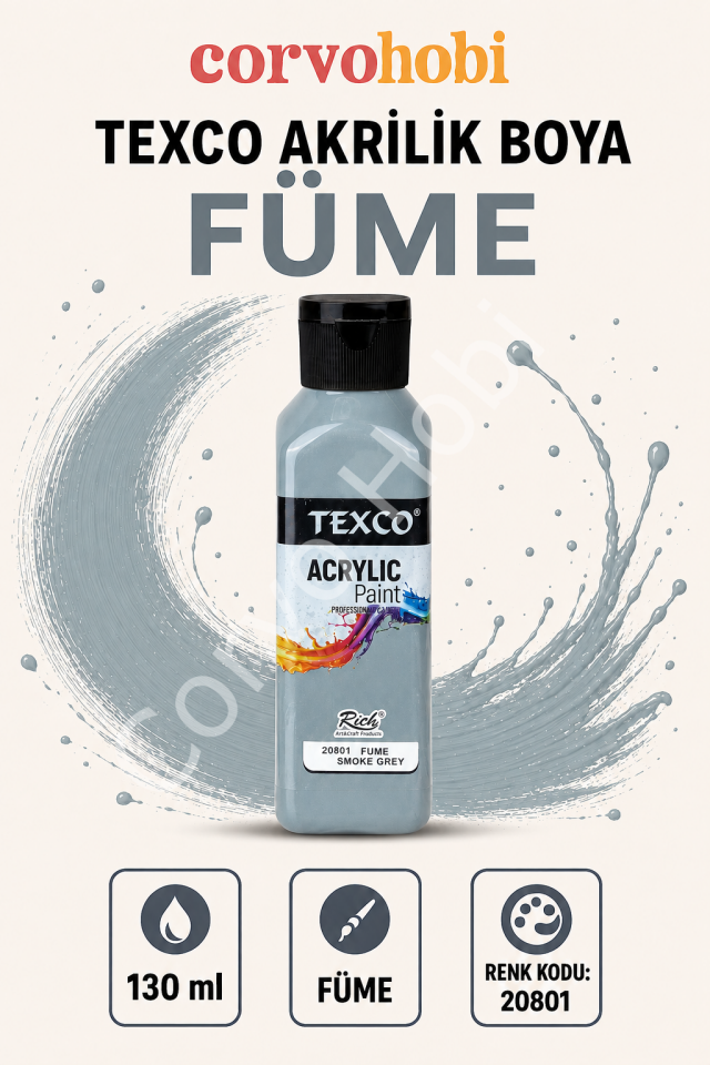 TEXCO AKRİLİK BOYA 130 ML - FÜME