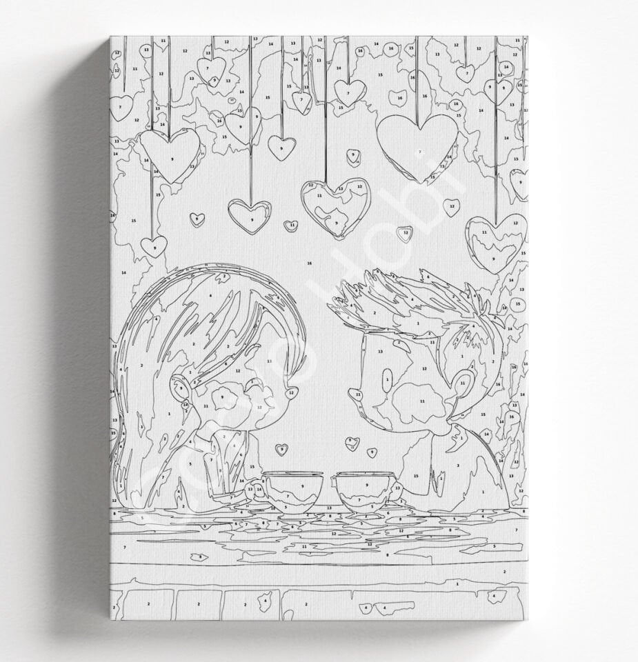 SEVGİLİ KAHVE SAYILARLA BOYAMA HOBİ SETİ