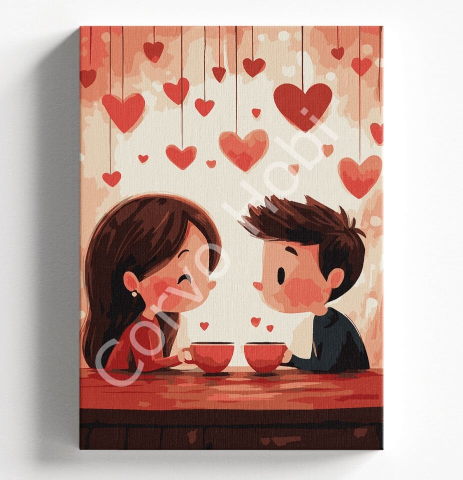 SEVGİLİ KAHVE SAYILARLA BOYAMA HOBİ SETİ