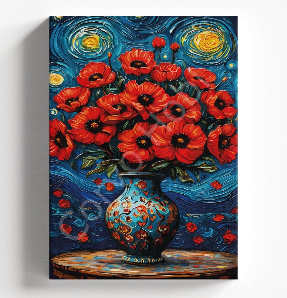 YILDIZLI GECE GELİNCİK - SAYILARLA BOYAMASETİ