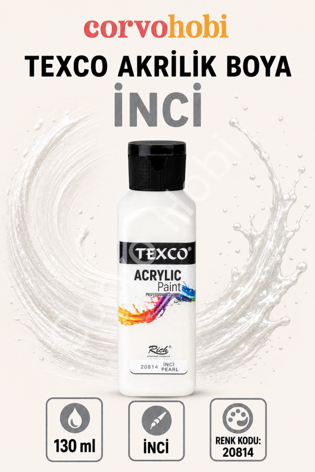 TEXCO AKRİLİK BOYA 130 ML - İNCİ