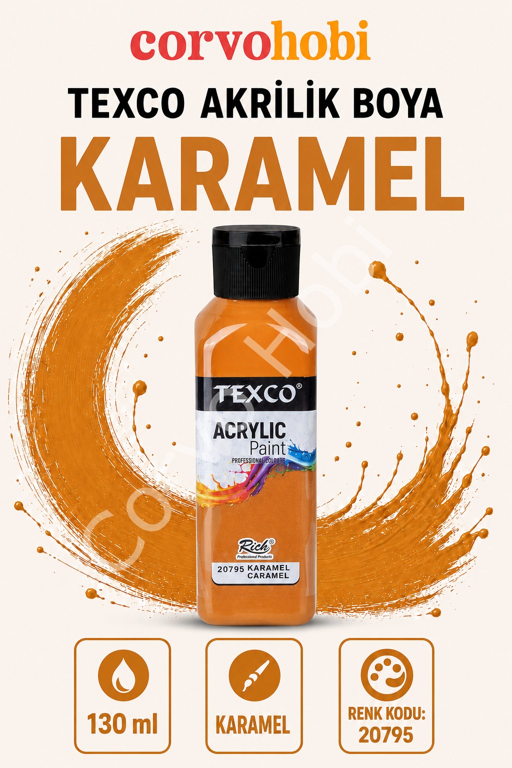 TEXCO AKRİLİK BOYA 130 ML - KARAMEL