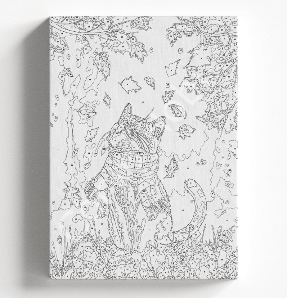 SONBAHAR KEDİ SAYILARLA BOYAMA HOBİ SETİ