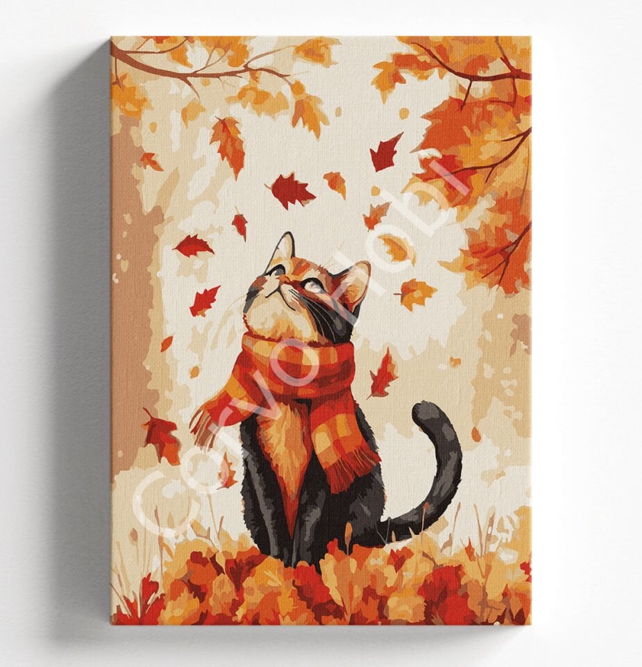 SONBAHAR KEDİ SAYILARLA BOYAMA HOBİ SETİ