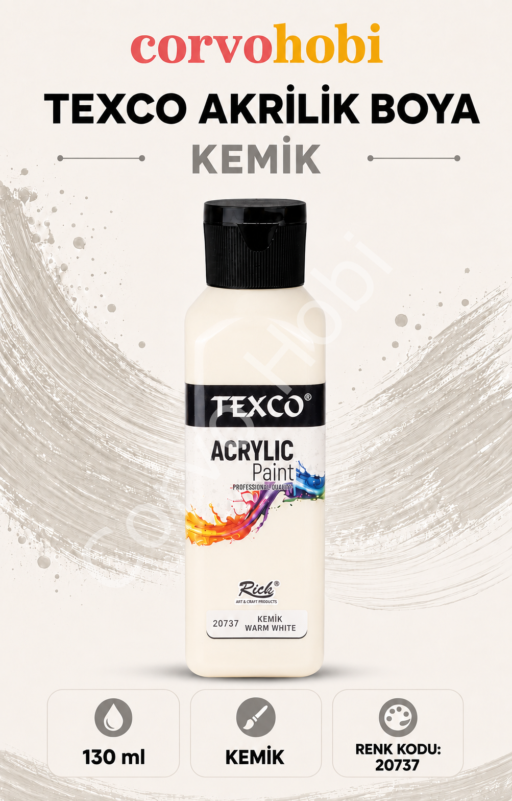 TEXCO AKRİLİK BOYA 130 ML - KEMİK