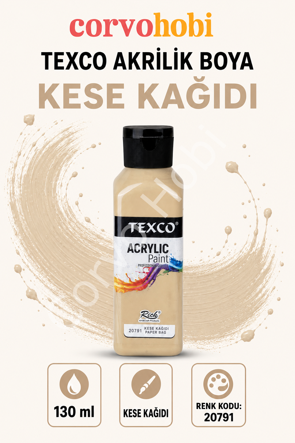 TEXCO AKRİLİK BOYA 130 ML - KESE KAĞIDI