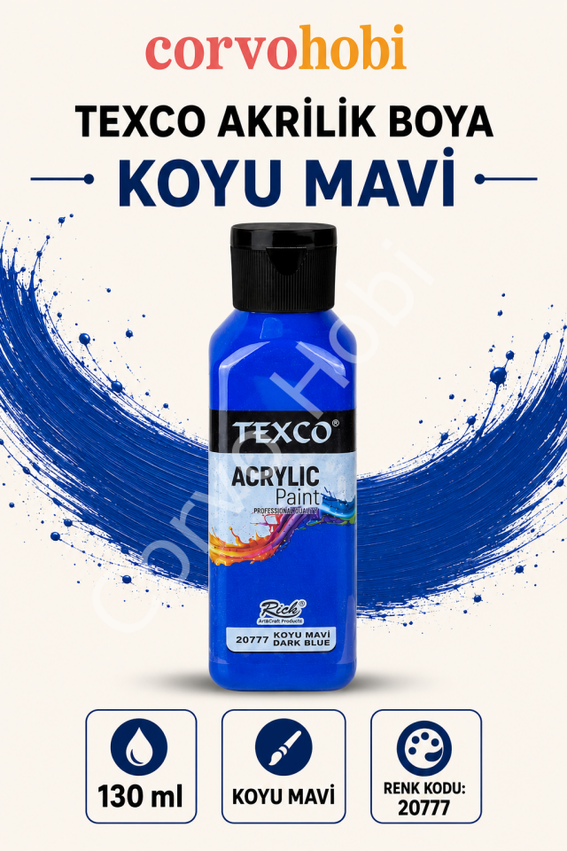 TEXCO AKRİLİK BOYA 130 ML - KOYU MAVİ