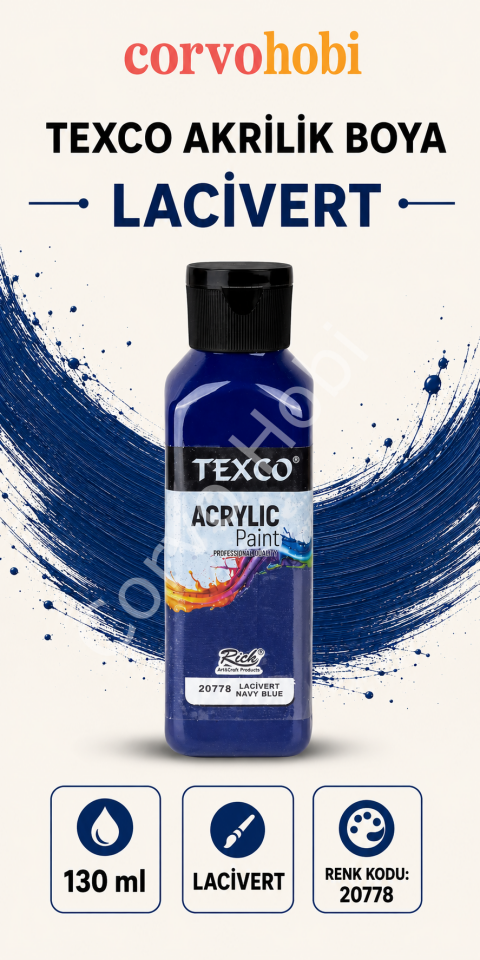 TEXCO AKRİLİK BOYA 130 ML - LACİVERT
