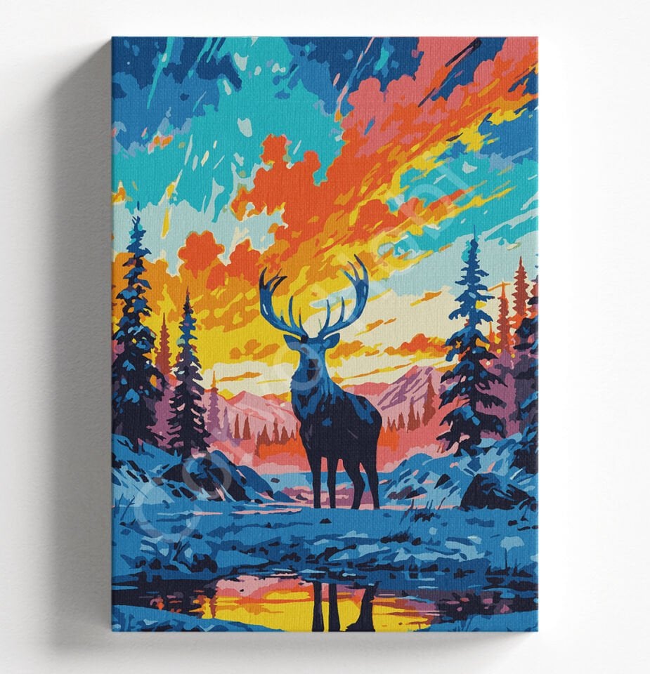 RENKLİ GEYİK - SAYILARLA BOYAMA SETİ