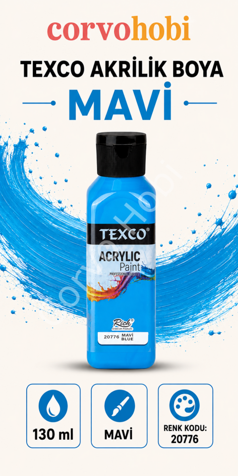 TEXCO AKRİLİK BOYA 130 ML - MAVİ