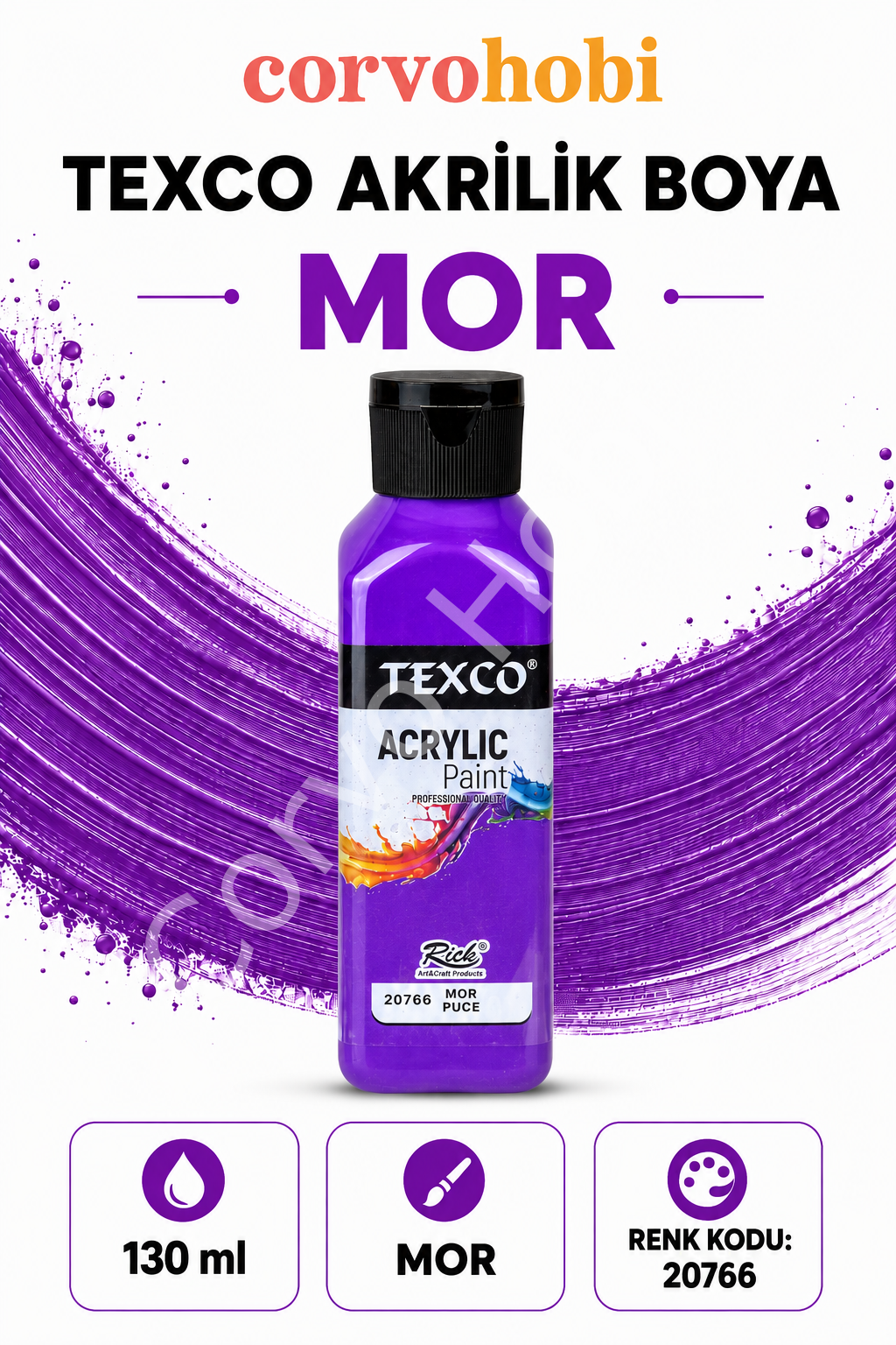 TEXCO AKRİLİK BOYA 130 ML - MOR