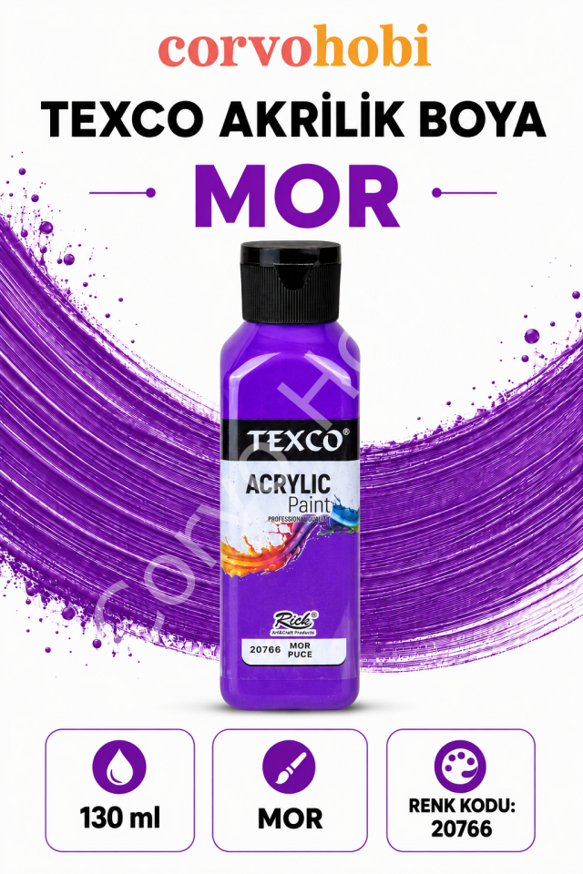 TEXCO AKRİLİK BOYA 130 ML - MOR