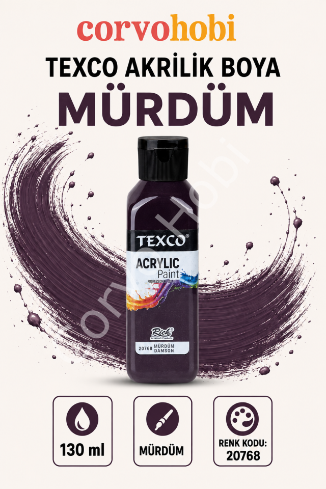 TEXCO AKRİLİK BOYA 130 ML - MÜRDÜM