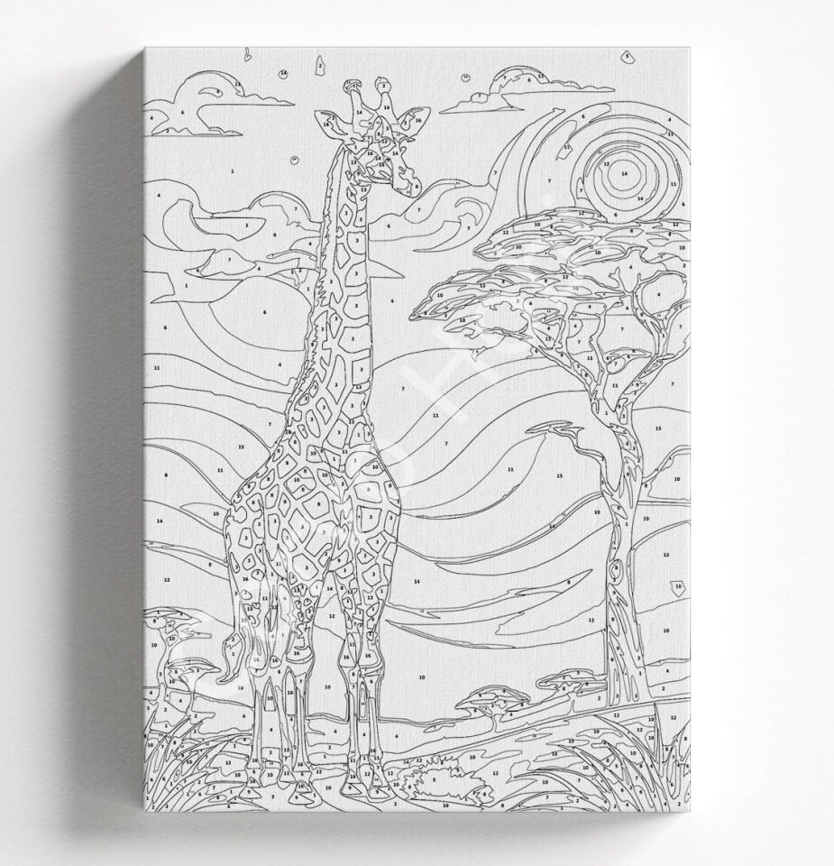 ZÜRAFA GECE SAYILARLA BOYAMA HOBİ SETİ SADECE WEB SİTESİNDE