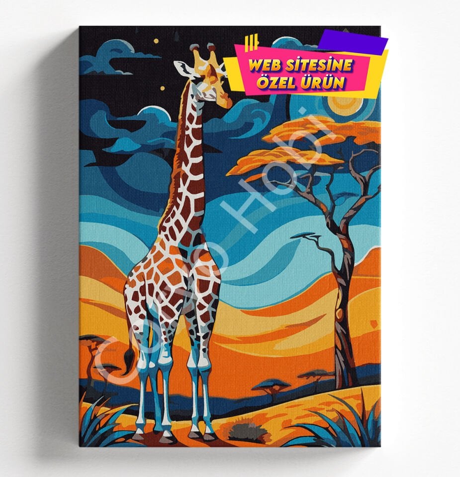 ZÜRAFA GECE SAYILARLA BOYAMA HOBİ SETİ SADECE WEB SİTESİNDE