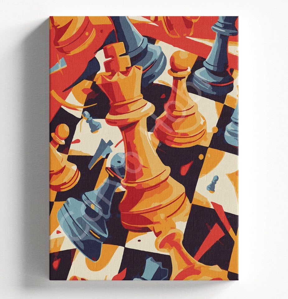 SATRANÇ - SAYILARLA BOYAMA SETİ