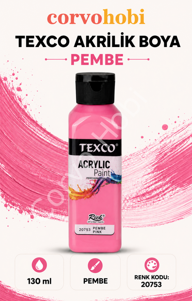 TEXCO AKRİLİK BOYA 130 ML - PEMBE
