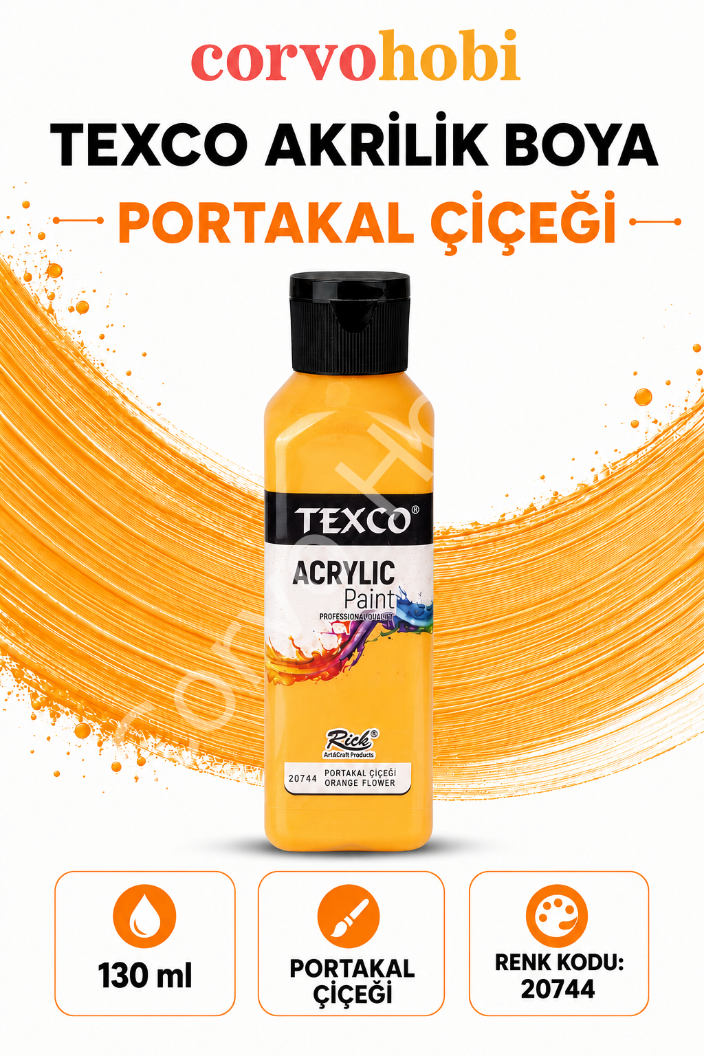 TEXCO AKRİLİK BOYA 130 ML - PORTAKAL ÇİÇEĞİ