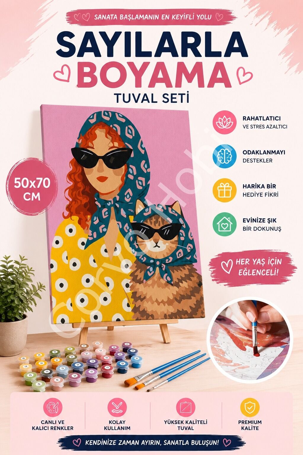 KOMİK KEDİ V2 SAYILARLA BOYAMA HOBİ SETİ