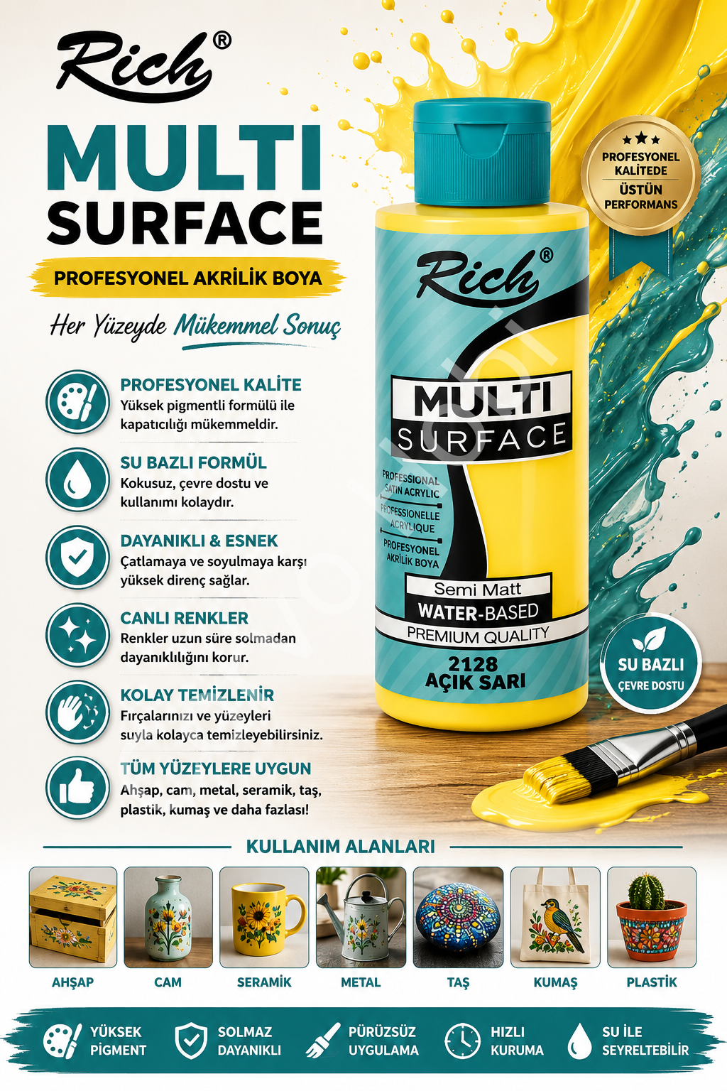 RİCH MULTI SURFACE 120 CC AÇIK SARI