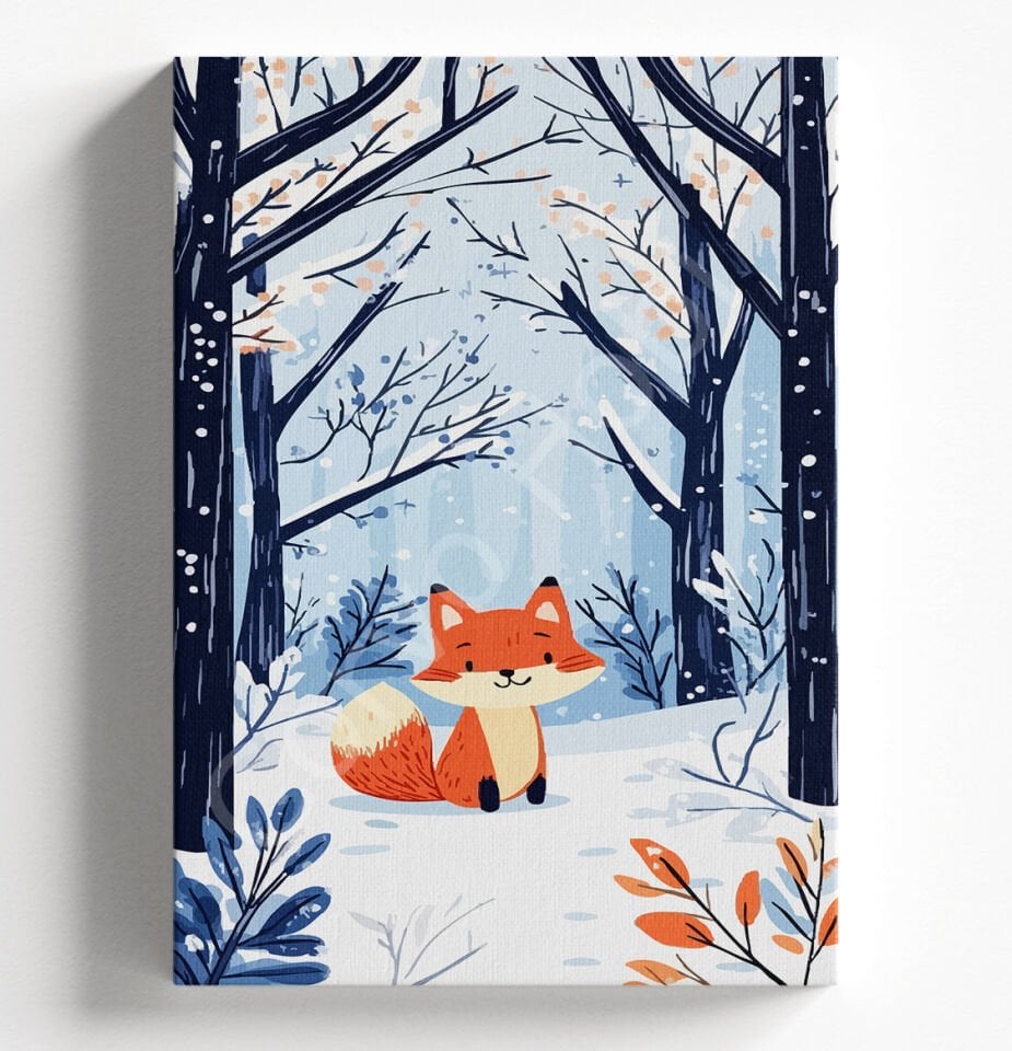 KÜÇÜK TİLKİ KARDA - SAYILARLA BOYAMA SETİ