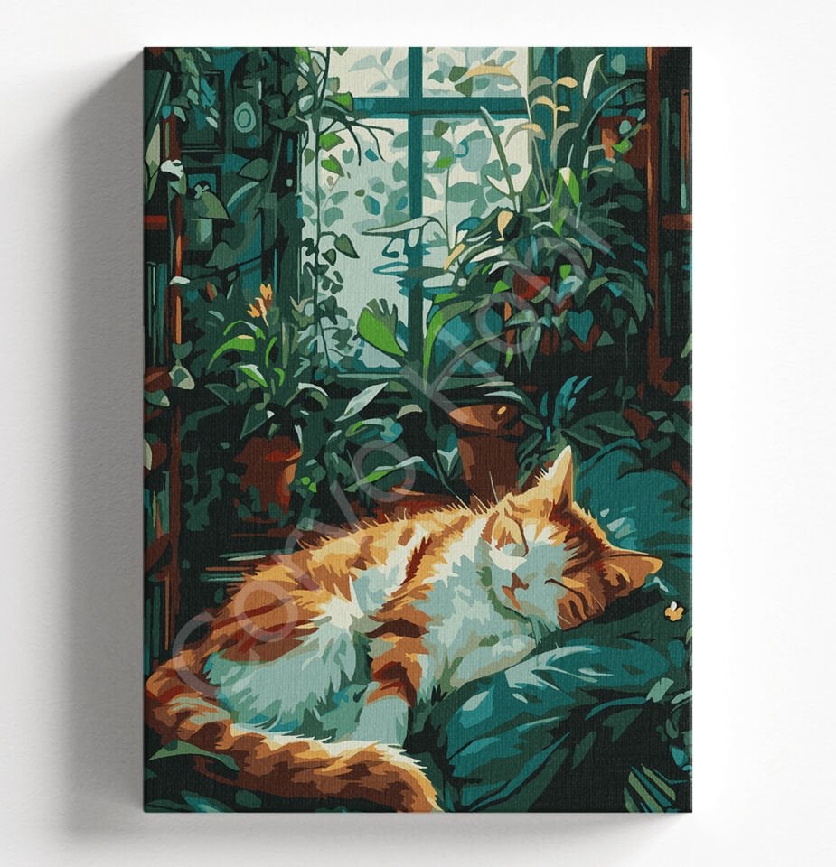 UYUYAN KEDİ - SAYILARLA BOYAMA SETİ