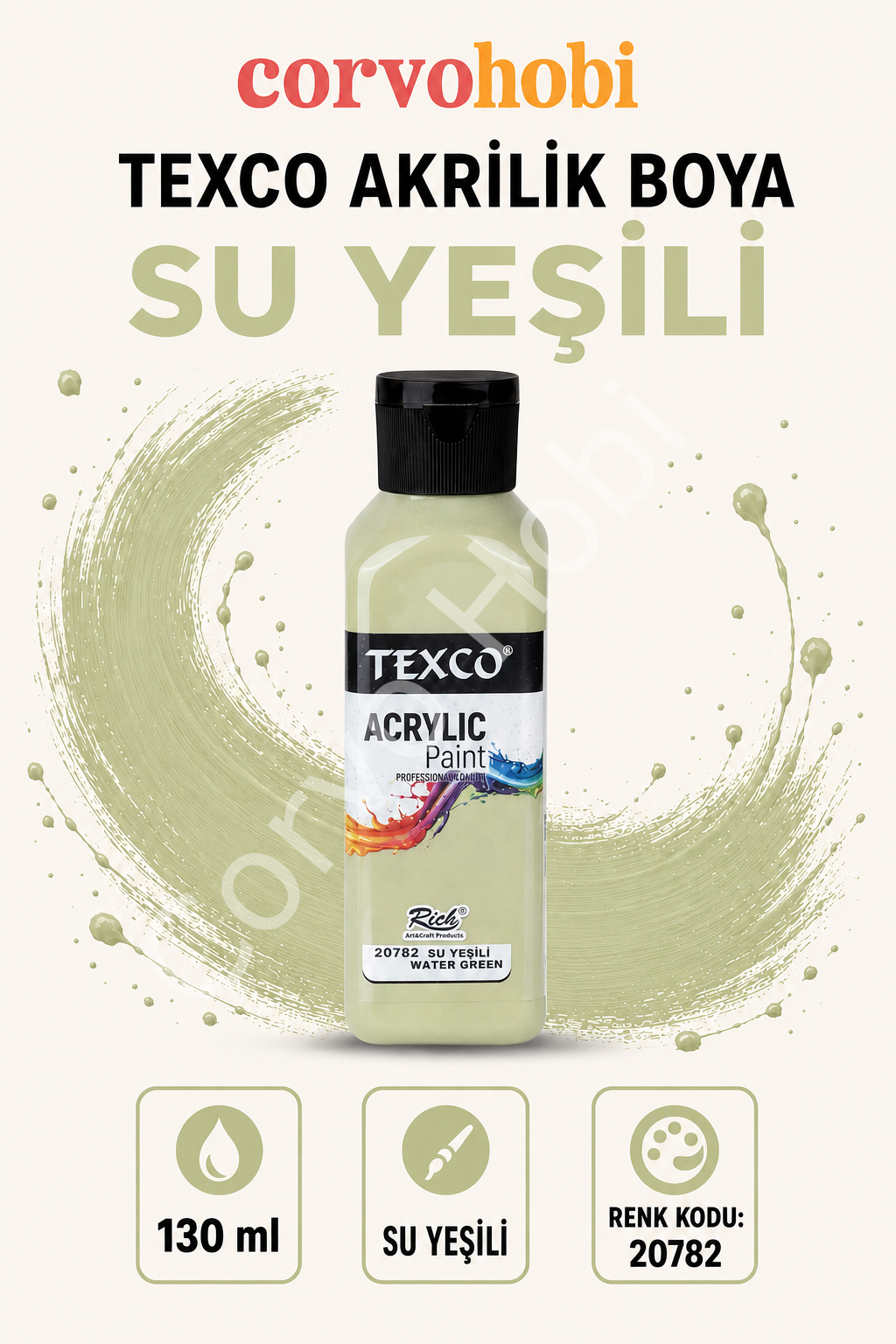 TEXCO AKRİLİK BOYA 130 ML - SU YEŞİLİ