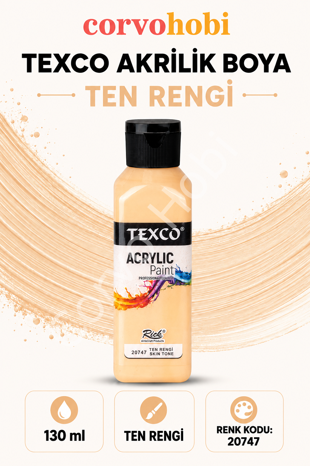 TEXCO AKRİLİK BOYA 130 ML - TEN RENGİ