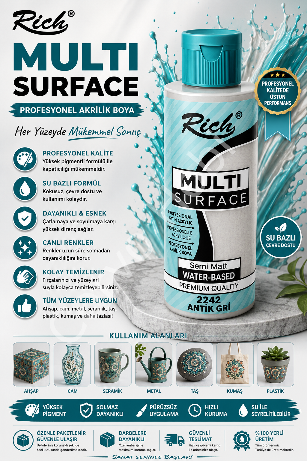 RİCH MULTI SURFACE 120 CC ANTİK GRİ