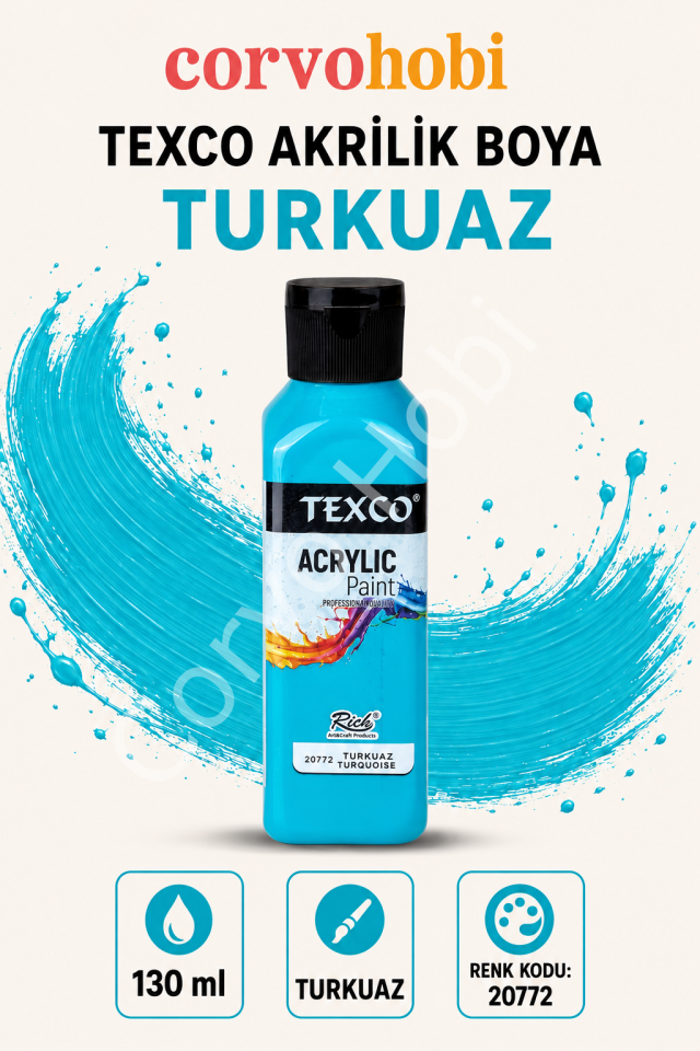 TEXCO AKRİLİK BOYA 130 ML - TURKUAZ