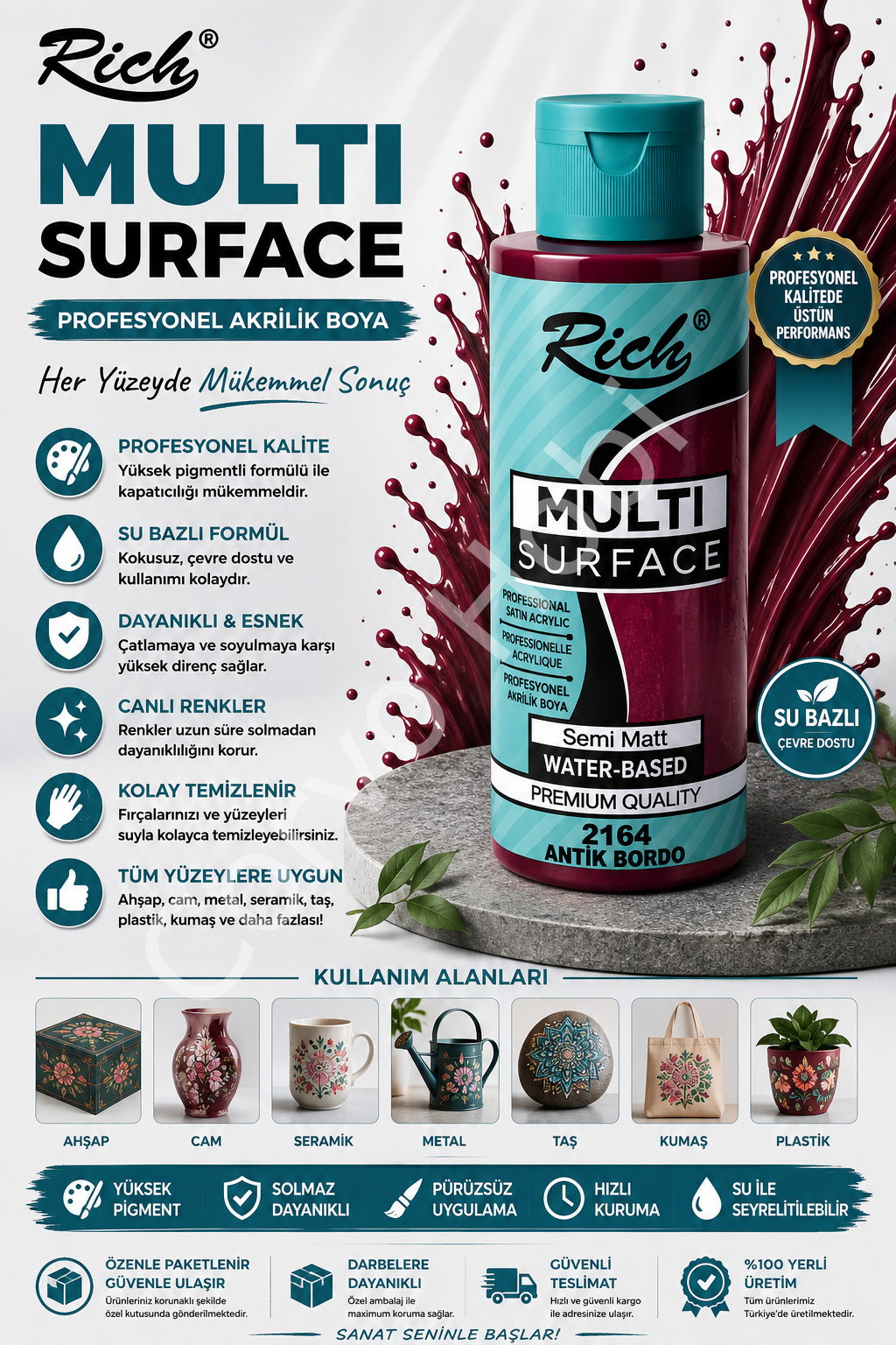 RİCH MULTI SURFACE 120 CC ANTİK BORDO