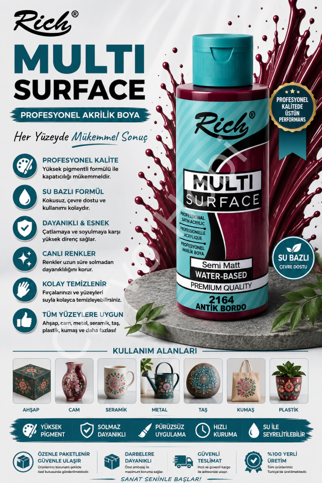 RİCH MULTI SURFACE 120 CC ANTİK BORDO