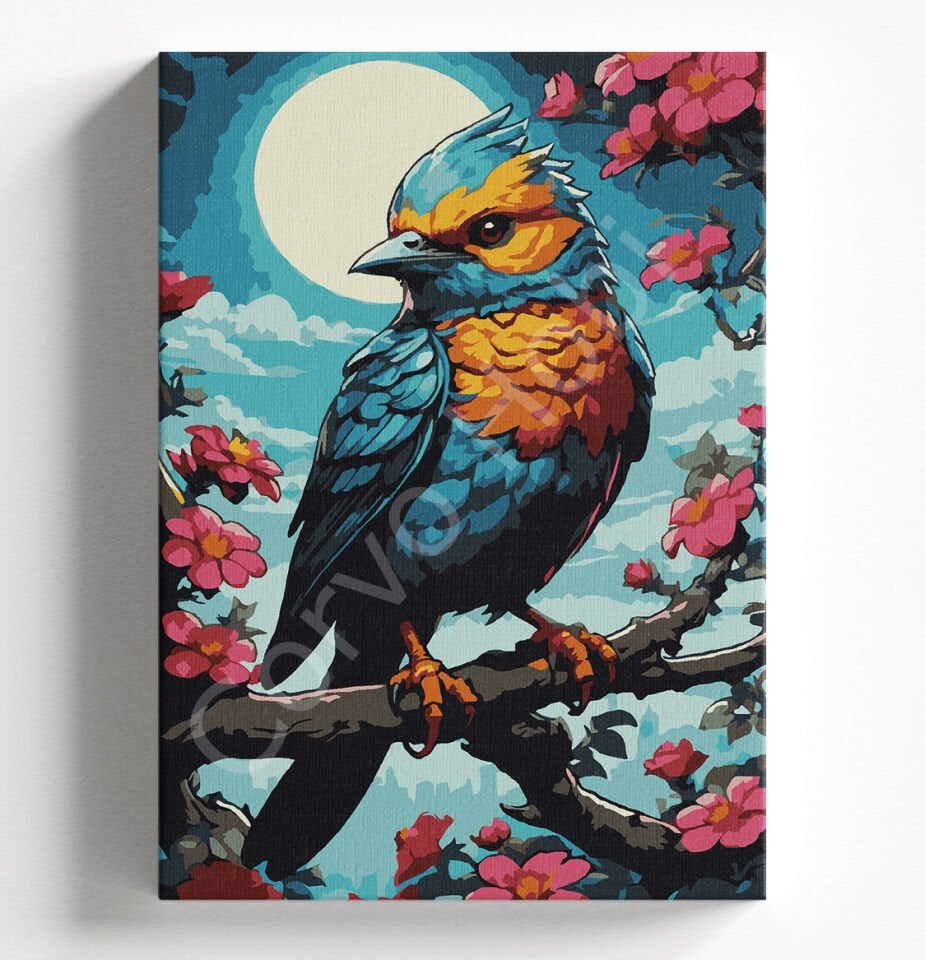 ÇİÇEKLİ KUŞ - SAYILARLA BOYAMA SETİ