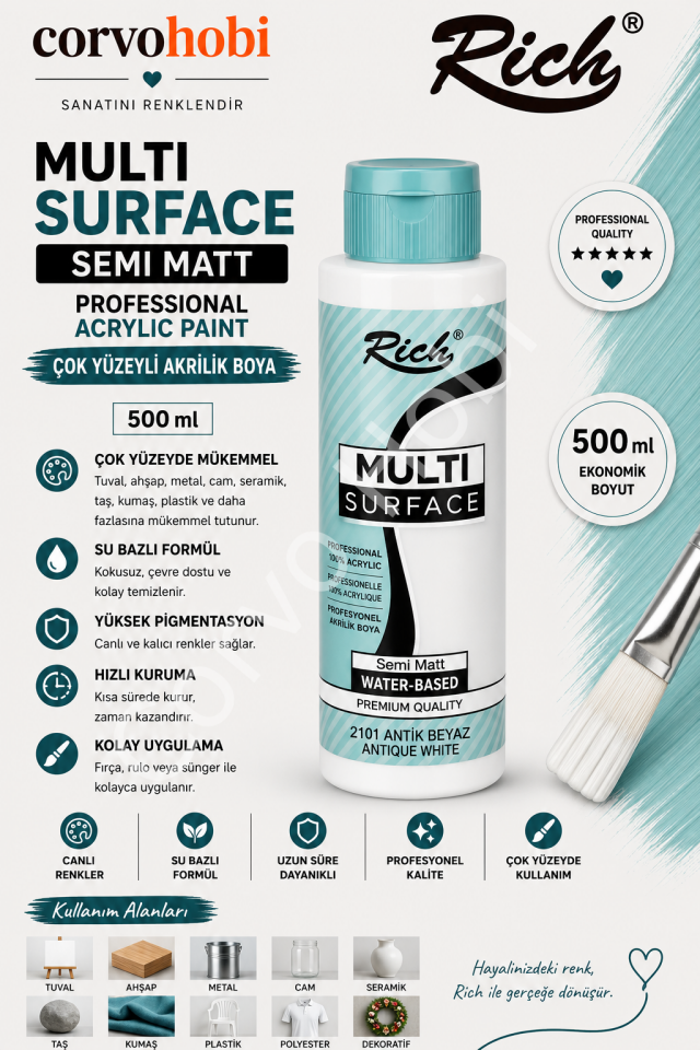 RİCH MULTI SURFACE 500 CC ANTİK BEYAZ