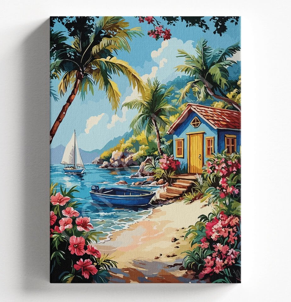 DENİZ KENARI KULÜBE - SAYILARLA BOYAMA SETİ