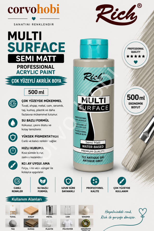 RİCH MULTI SURFACE 500 CC ANTİK GRİ