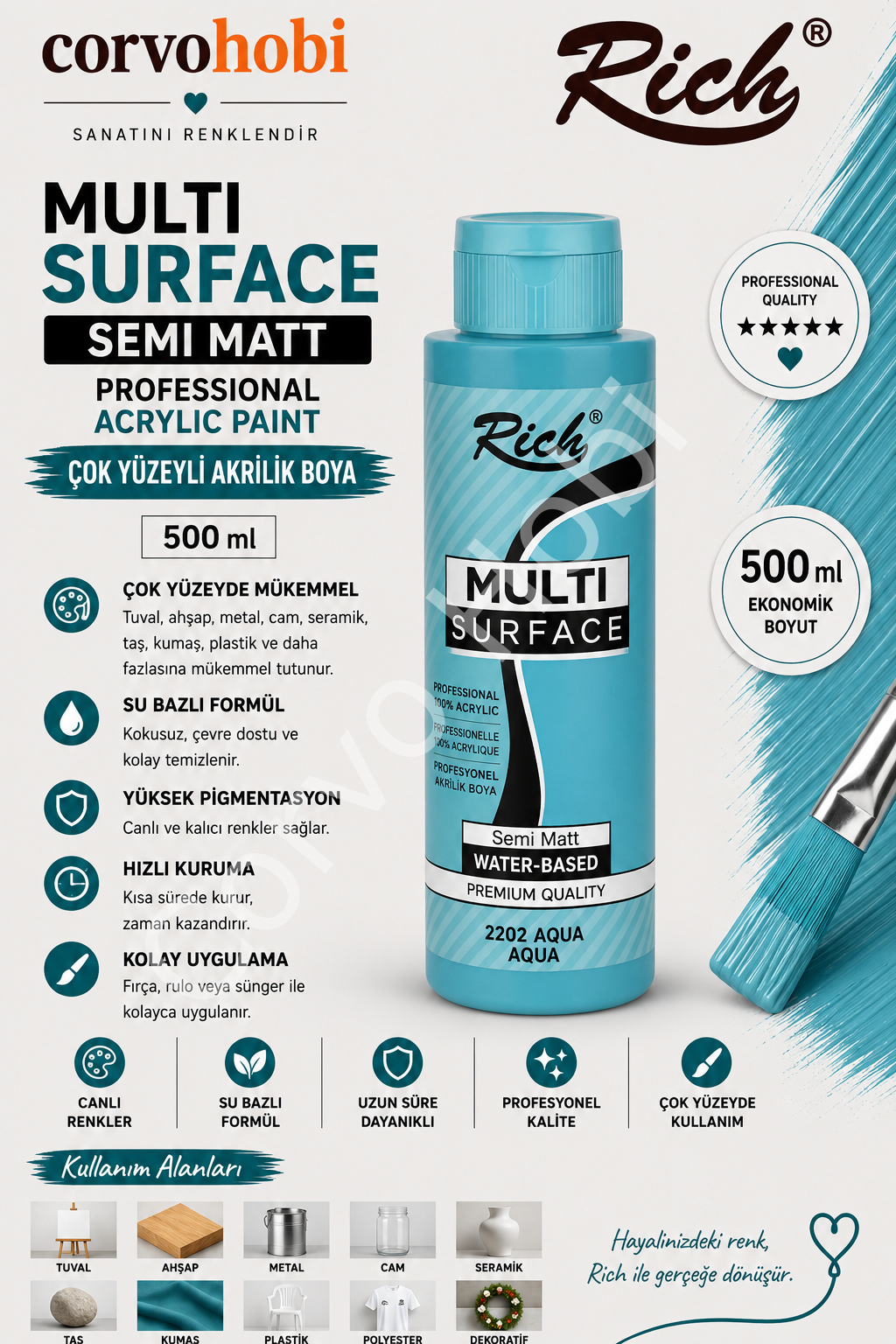 RİCH MULTI SURFACE 500 CC AQUA