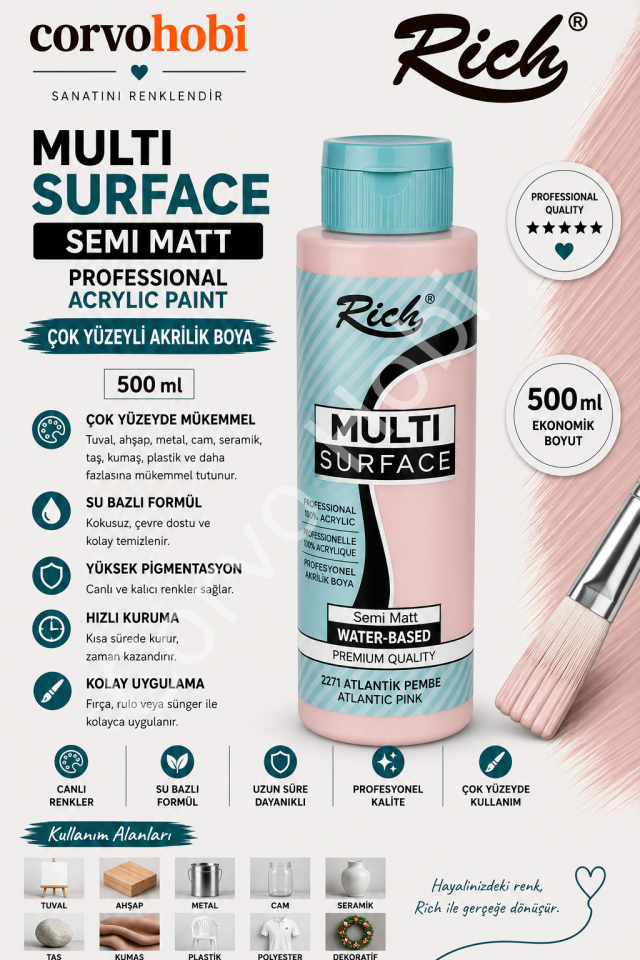 RİCH MULTI SURFACE 500 CC ANTİK PEMBE