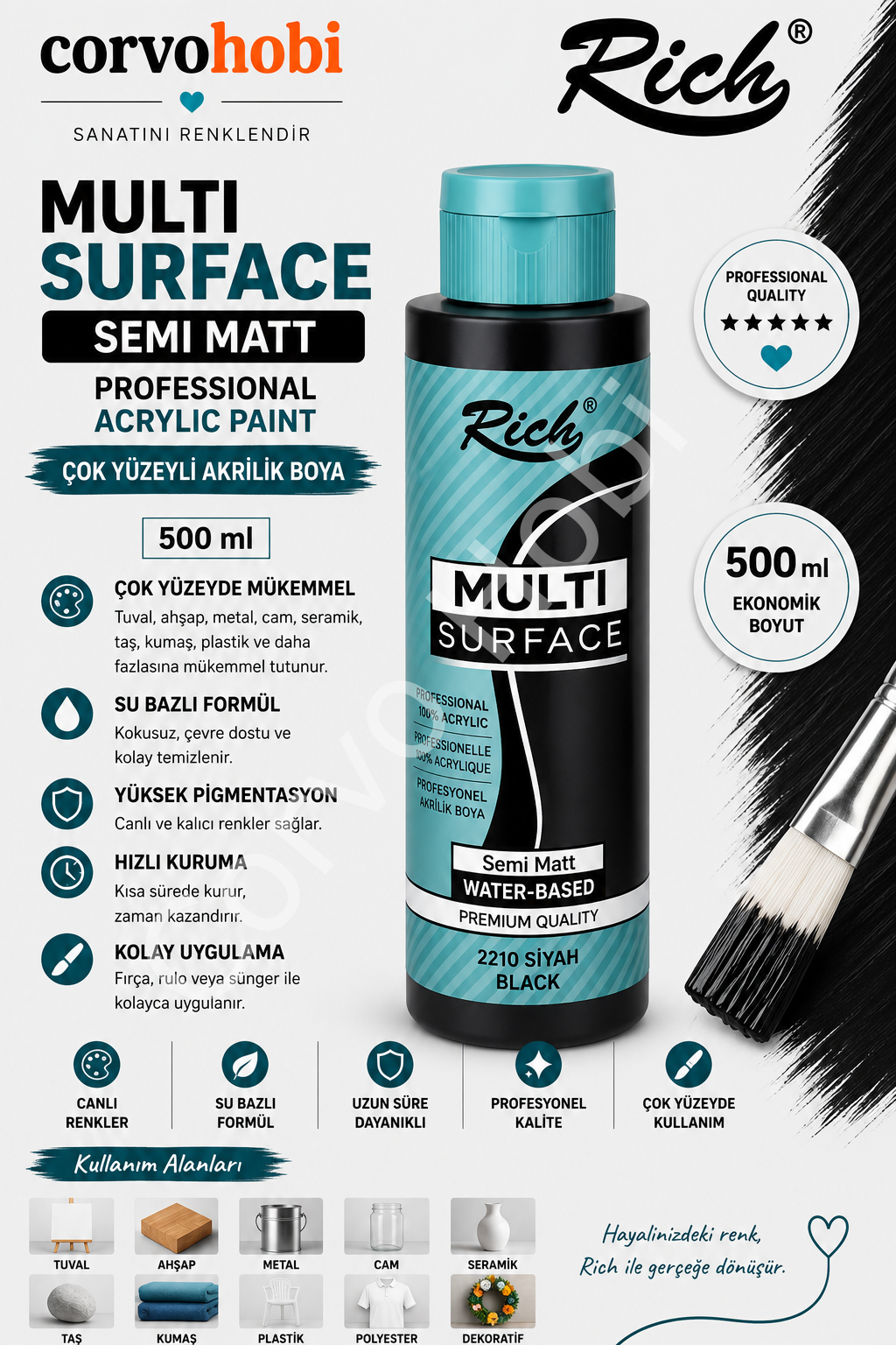 RİCH MULTI SURFACE 500 CC ÇİKOLATA