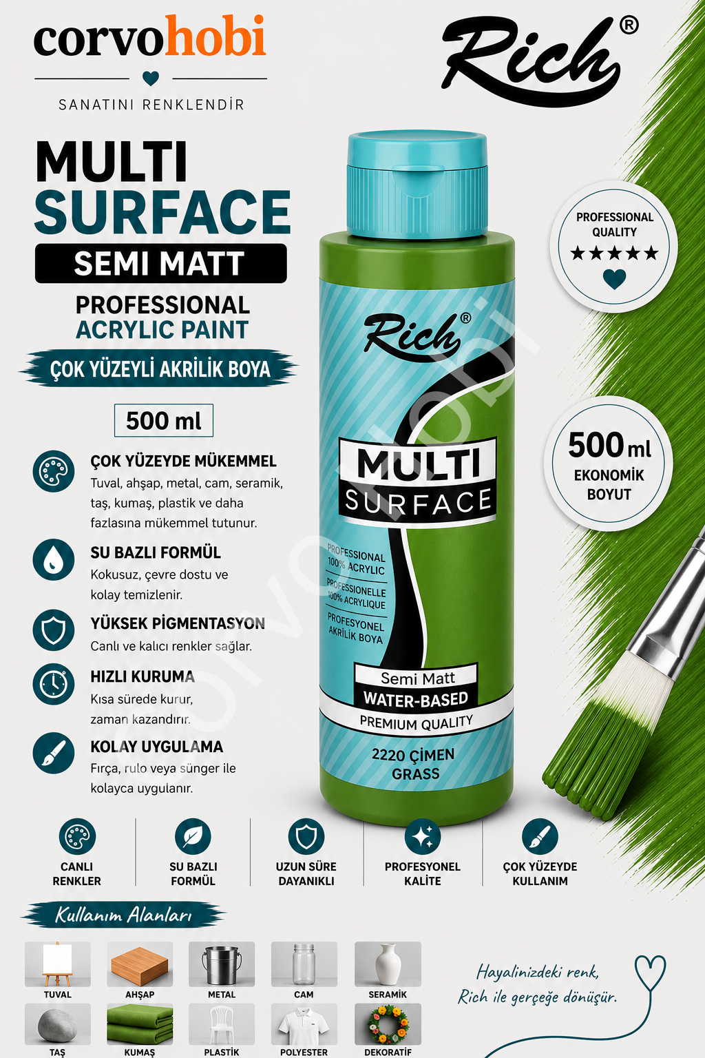 RİCH MULTI SURFACE 500 CC ÇİMEN