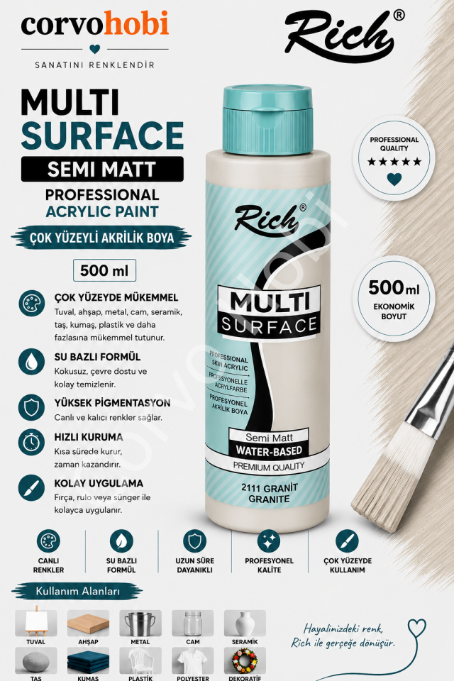 RİCH MULTI SURFACE 500 CC GRANİT