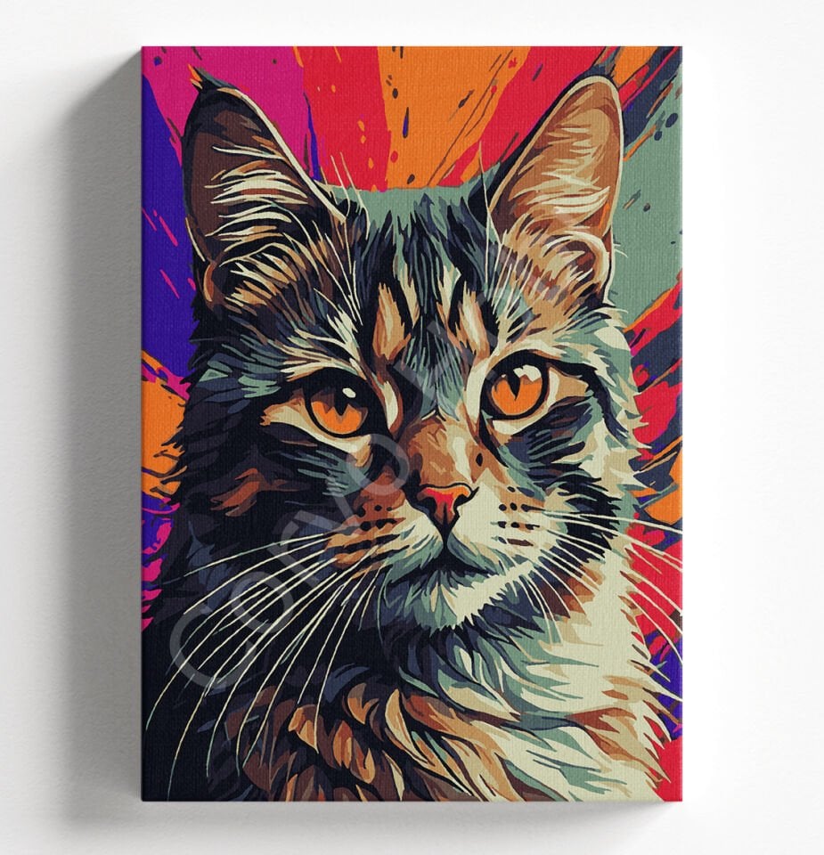 TURUNCU KEDİ - SAYILARLA BOYAMA SETİ