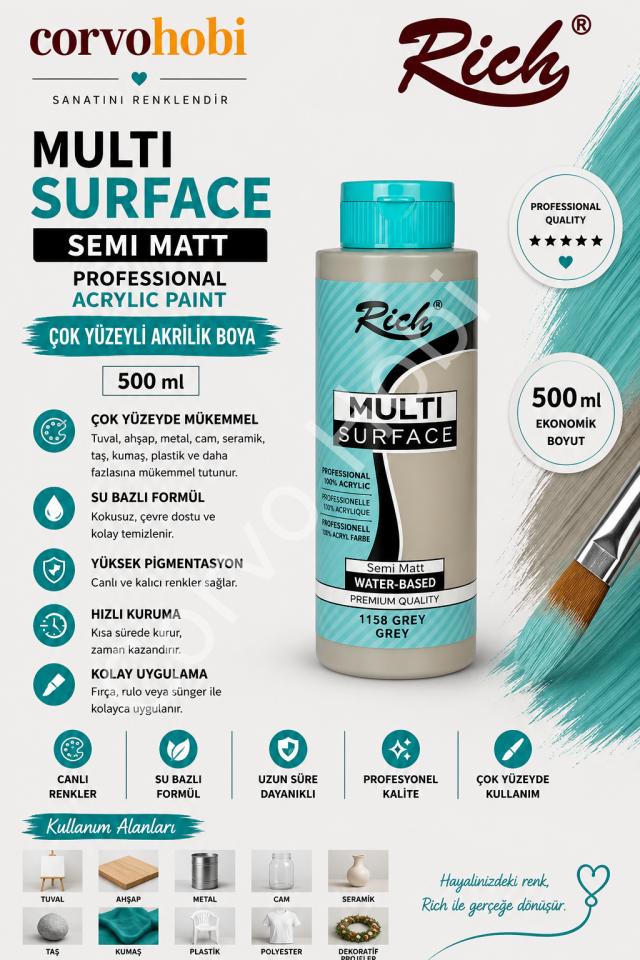 RİCH MULTI SURFACE 500 CC GREY