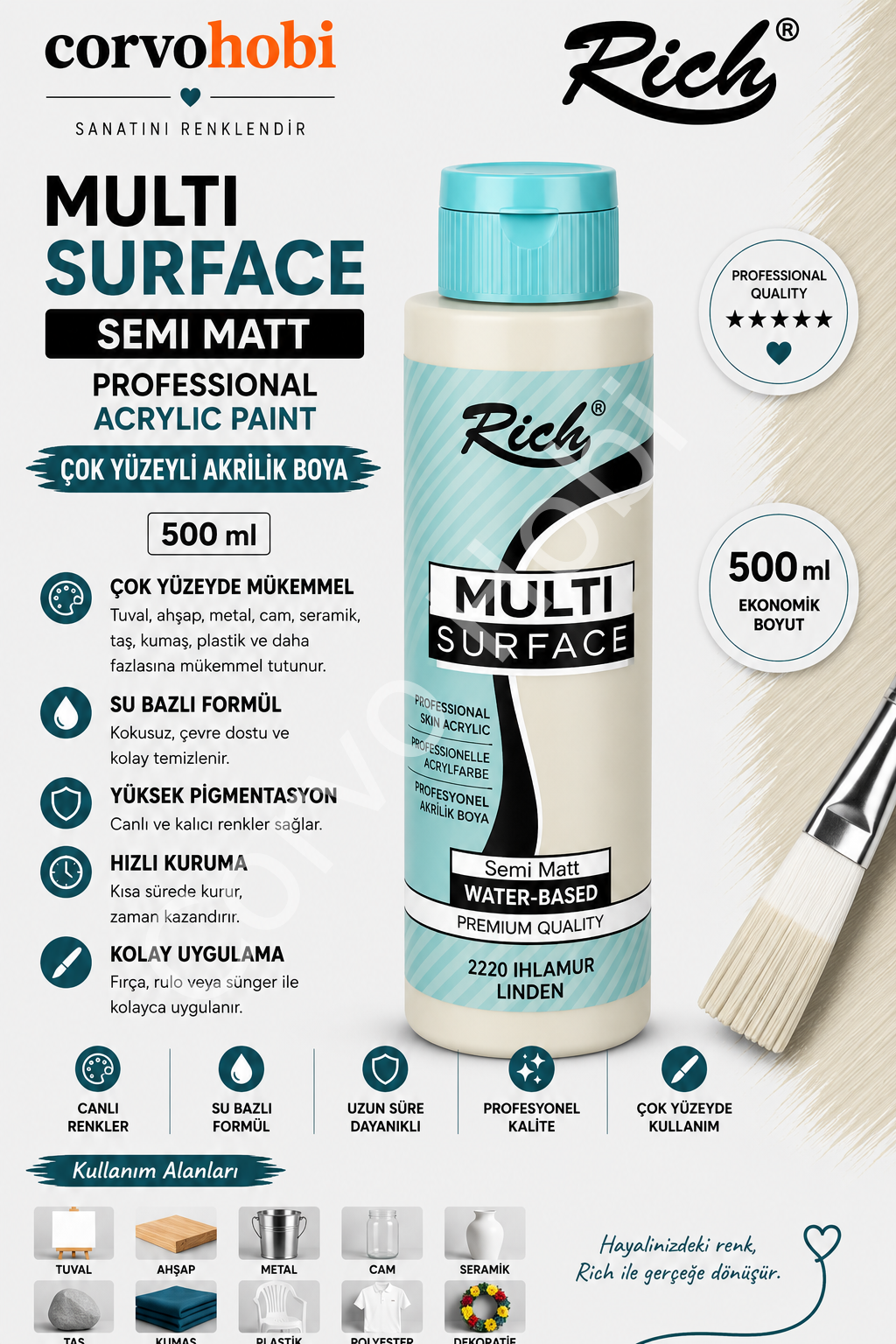 RİCH MULTI SURFACE 500 CC IHLAMUR